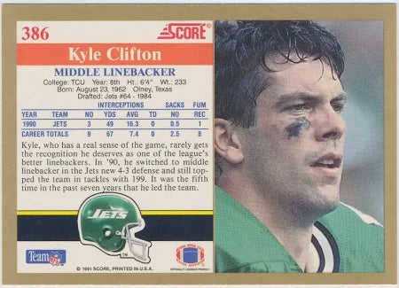 1991 Score Kyle Clifton Football Card #386