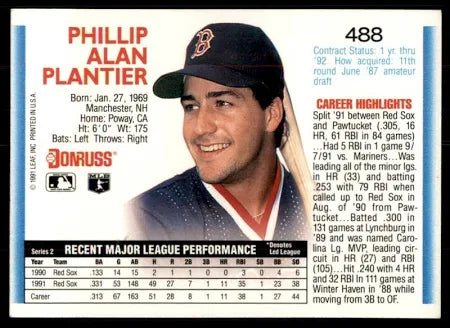 1992 Donruss Phillip Alan Plantier Baseball Card #488