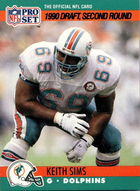 1990 NFL Pro Set Keith Sims Football Card #708