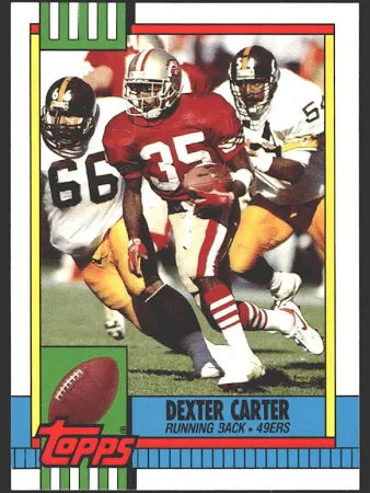 1990 Topps Dexter Carter Football Card #33T