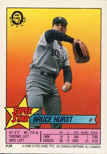 1989 Topps Super Star Sticker Bruce Hurst Baseball Card #29