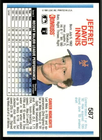 1992 Donruss Jeffrey David Innis Baseball Card #587