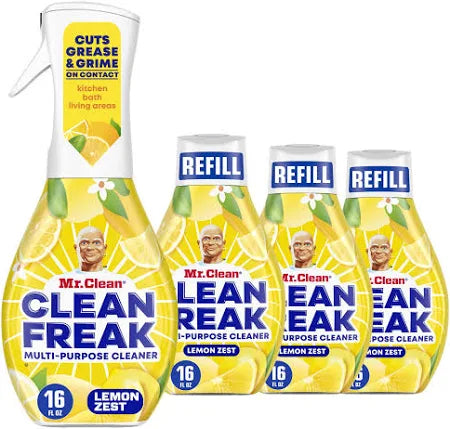 Mr. Clean Clean Freak Multi Surface Cleaning Spray, Deep Cleaning Mist Starter Kit and Refill Bundle, Unstopables Fresh Scent, 64 fl oz Cleaning Supplies #416252