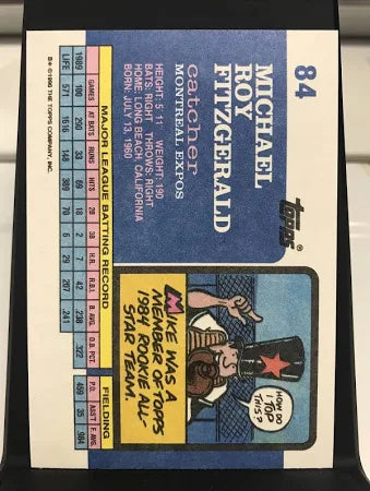1990 Topps Michael Roy Fitzgerald Baseball Card #84