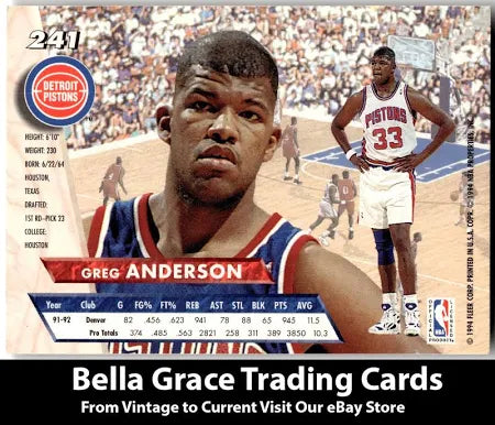 1994 Fleer Ultra Greg Anderson Basketball Card #241