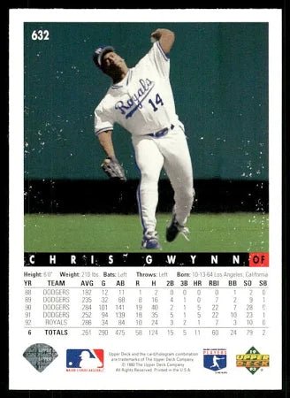 1993 Upper Deck Chris Gwynn Baseball Card #632