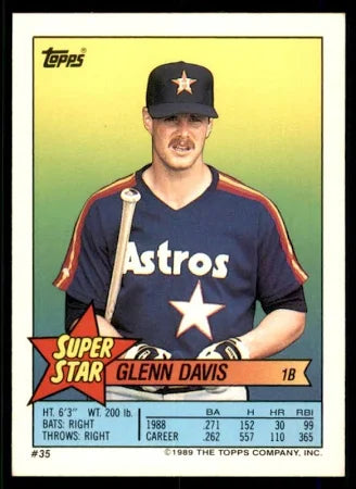 1989 Topps Super Star Glenn Davis Baseball Card #35