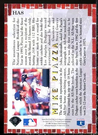 1994 Upper Deck Collectors Choice Hologram Mike Piazza Baseball Card #HA8