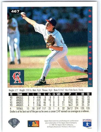 1994 Upper Deck Collectors Choice Joe Grahe Baseball Card #467