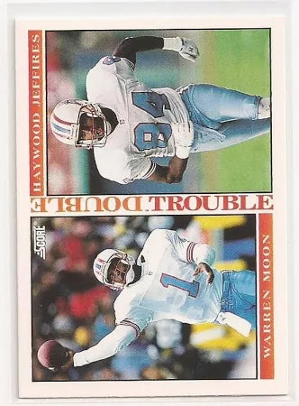 1992 Score Double Trouble Warren Moon, Haywood Jefferies Football Card #413