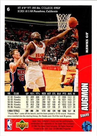 1996 Upper Deck Stacey Augmon Basketball Card #6