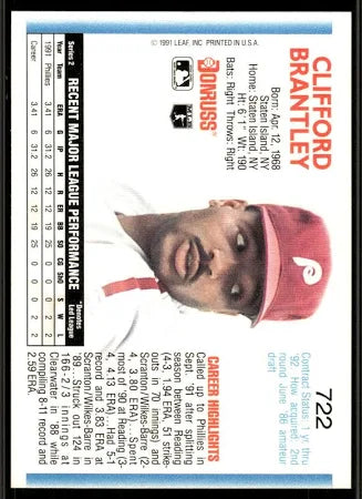 1992 Donruss Clifford Brantley Baseball Card #722