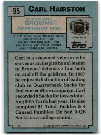 1988 Topps Carl Hairston Football Card #95