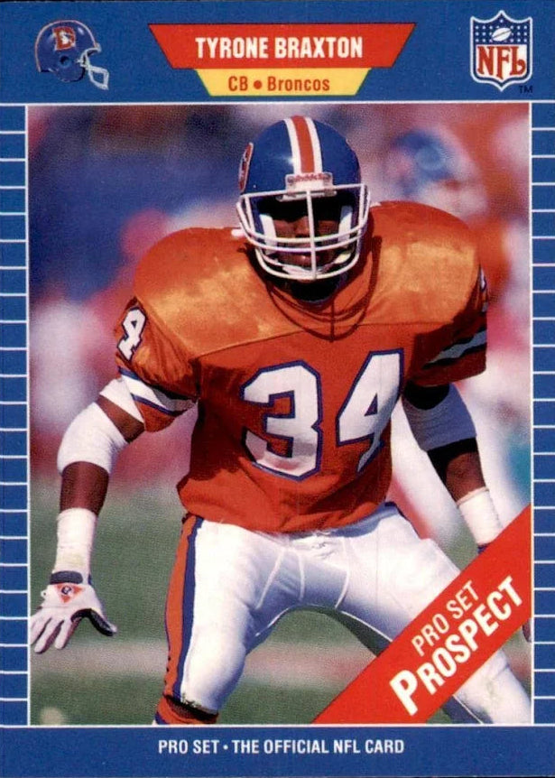 1989 NFL Pro Set Tyrone Braxton Football Card #543