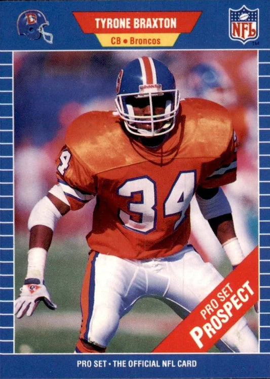 1989 NFL Pro Set Tyrone Braxton Football Card #543