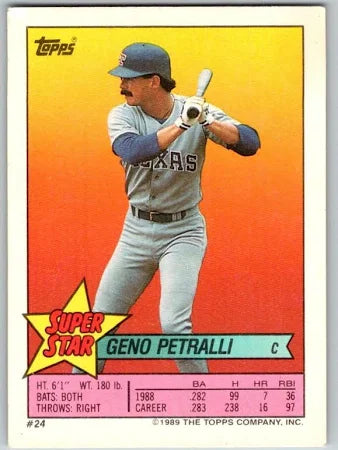 1989 Topps Super Star Geno Petralli Baseball Card #24