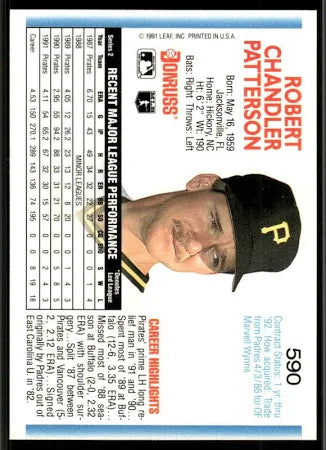 1992 Donruss Robert Chandler Patterson Baseball Card #590