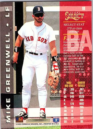 1994 Score Select Mike Greenwell Baseball Card #10