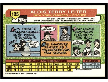 1989 Topps Alois Terry Leiter Baseball Card #125