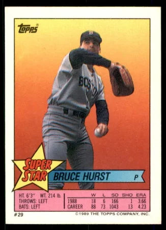 1989 Topps Super Star Sticker Bruce Hurst Baseball Card #29