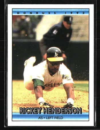 1992 Donruss Rickey Henley Henderson Baseball Card #193