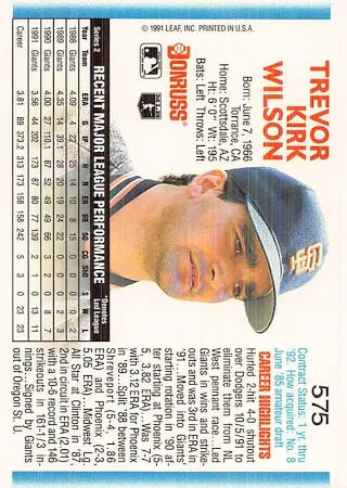 1992 Donruss Trevor Kirk Wilson Baseball Card #575