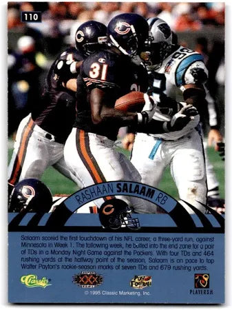 1995 Classic Rashaan Salaam Football Card #110