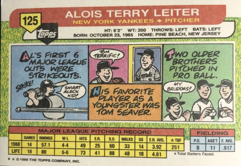 1989 Topps Alois Terry Leiter Baseball Card #125