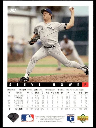 1993 Upper Deck Steve Howe Baseball Card #707