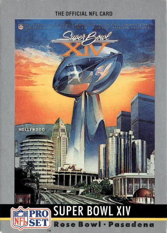 1990 NFL Pro Set XIV SuperBowl Steelers 31, Rams 19 Football Card #14