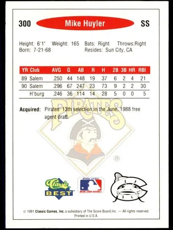 1991 Classic Mike Huyler Baseball Card #300