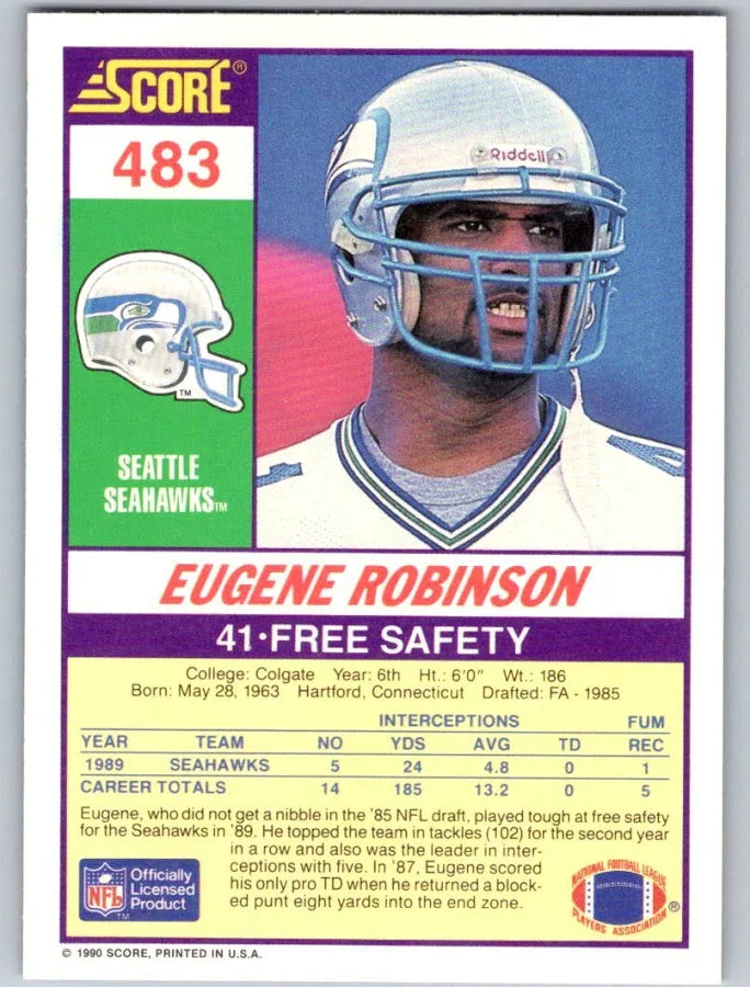 1990 Score Eugene Robinson Football Card #483