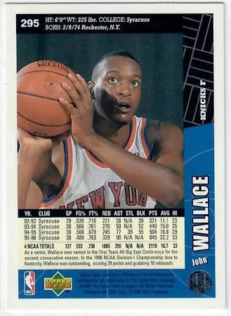 1996 Upper Deck Collectors Choice John Wallace Basketball Card #295
