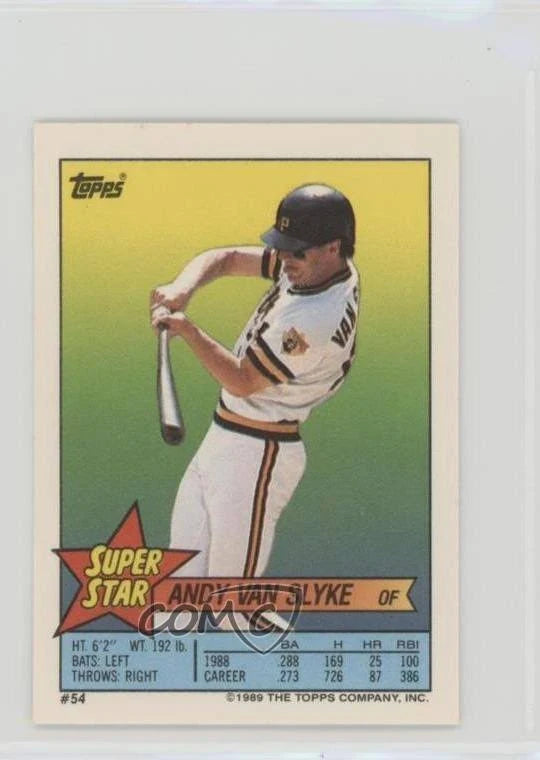 1989 Topps Super Star Sticker Andy Van Slyke Baseball Card #54