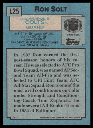 1988 Topps Ron Solt Football Card #125