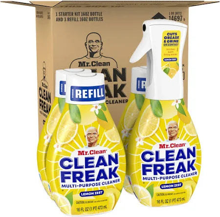 Mr. Clean Clean Freak Multi Surface Cleaning Spray, Deep Cleaning Mist Starter Kit and Refill Bundle, Unstopables Fresh Scent, 64 fl oz Cleaning Supplies #416252