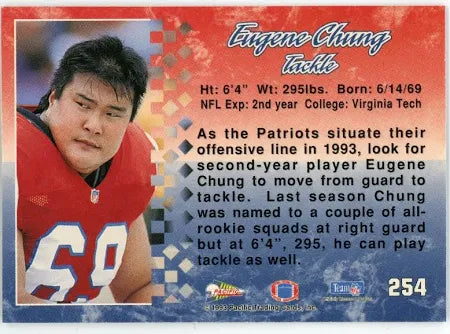 1993 Pacific Eugene Chung Football Card #254