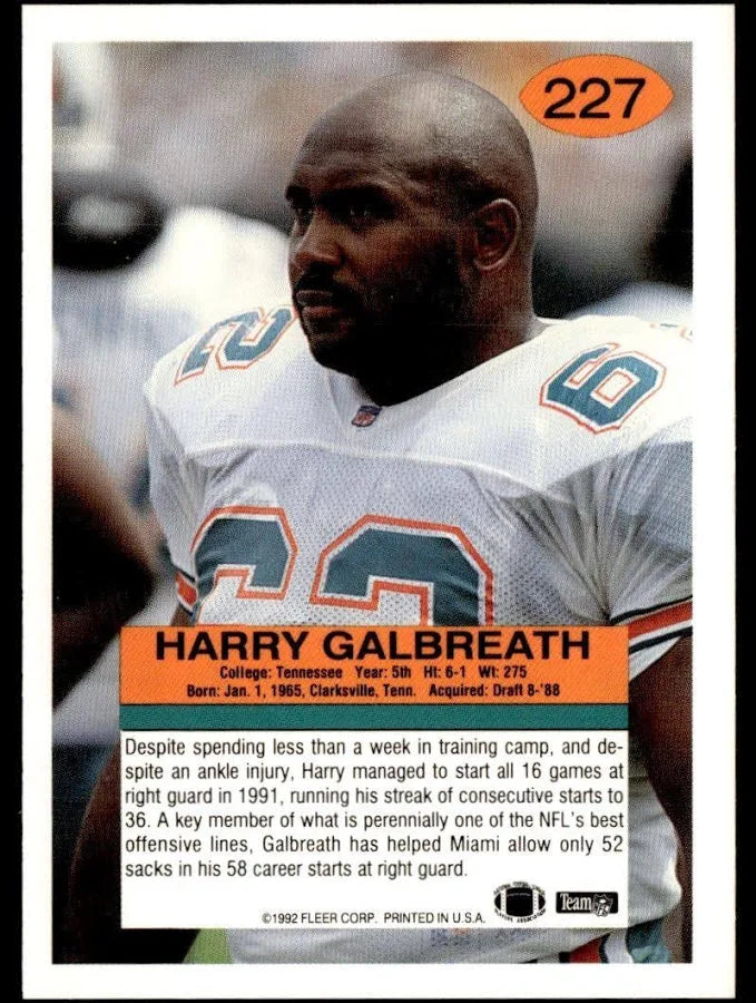 1992 Fleer Harry Galbreath Football Card #227