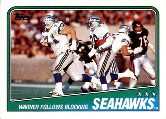 1988 Topps Seattle Seahawks 1987 Team Leaders Curt Warner, Steve Largent, Kenny Easley, Jacob Green, Fredd Young Football Card #130