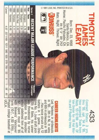 1992 Donruss Timothy James Leary Baseball Card #433