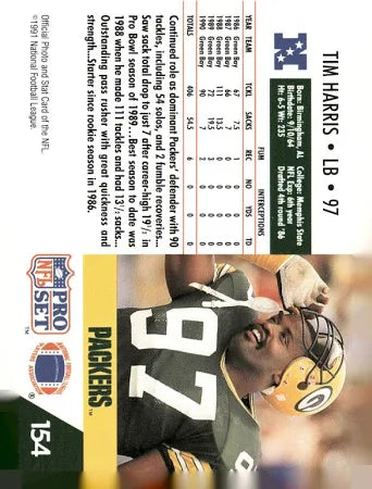 1991 Bowman Tim Harris Football Card #174