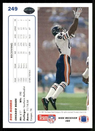 1991 Upper Deck Ron Morris Football Card #249