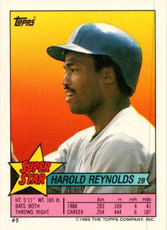 1989 Topps Super Star Harold Reynolds Baseball Card #5