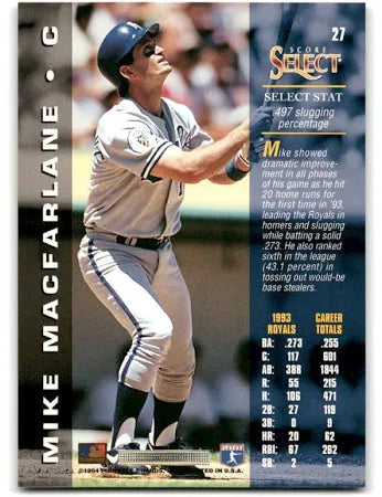 1994 Score Select Mike Macfarlane Baseball Card #27