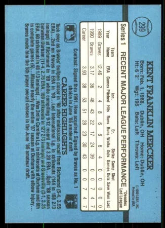 1991 Donruss Kent Franklin Mercker Baseball Card #299