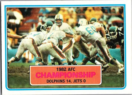 1983 Topps 1982 AFC Championship Miami 14, Jets 0 Football Card #11