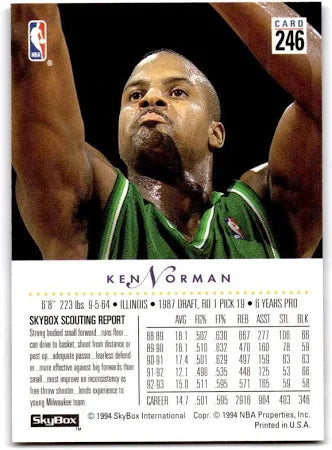 1994 Skybox Ken Norman Basketball Card #246
