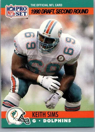 1990 NFL Pro Set Keith Sims Football Card #708