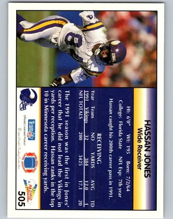 1992 Pacific Hassan Jones Football Card #505