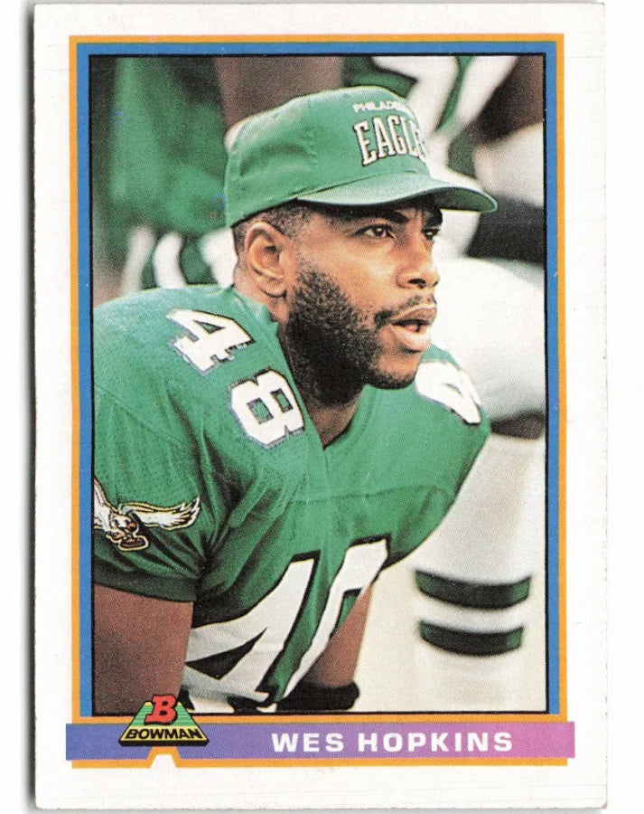 1991 Bowman Wes Hopkins Football Card #406